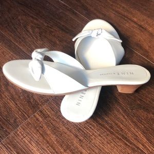Nine & Co. Kitten Heel Leather Slides